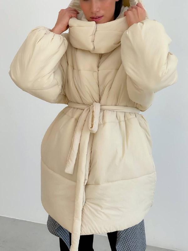 Куртка жіноча пухова ZF Inspire 1021 Оversize L-XL Бежевий (1021-Бж-L-XL) - фото 3 Куртка жіноча пухова ZF Inspire 1021 Оversize L-XL Бежевий (1021-Бж-L-XL) - фото 3