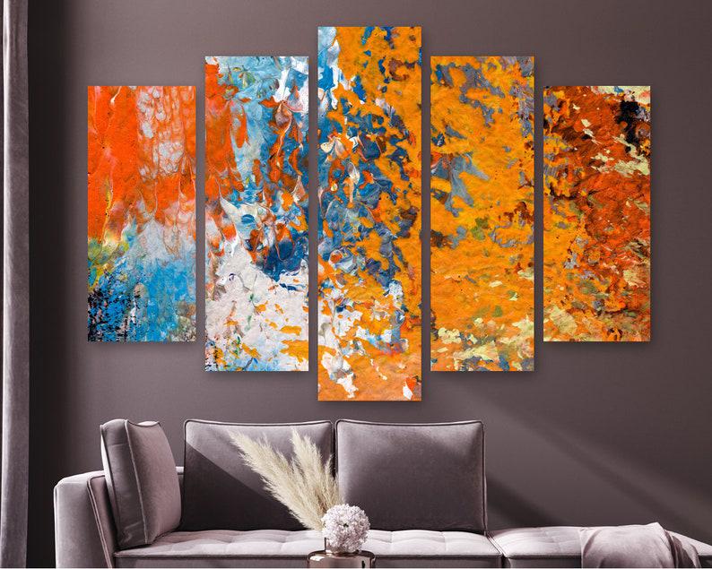 Модульная картина KIL Art Абстрактные краски на холсте из пяти частей 187x119 см (M51_XL_10)