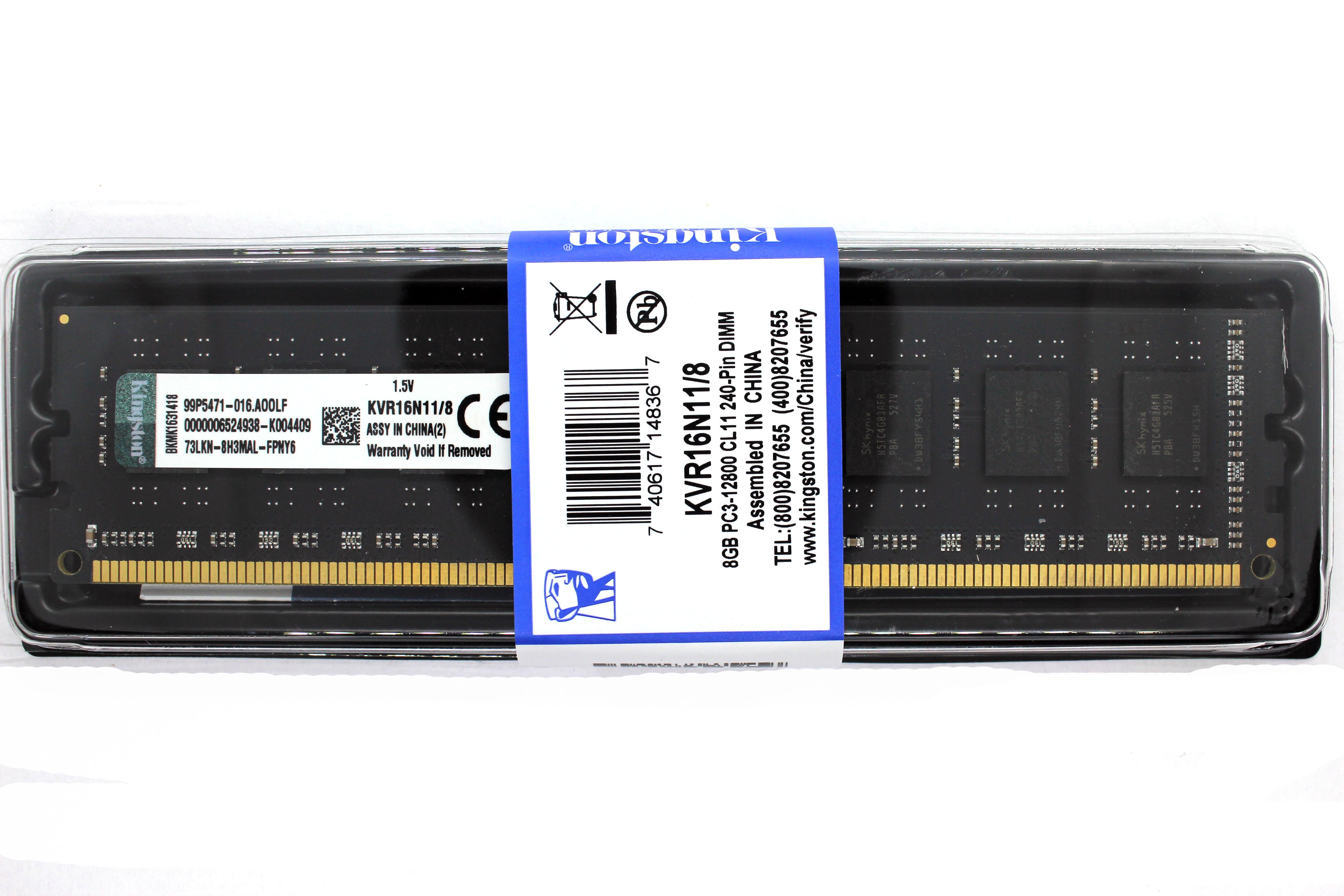 Оперативна пам'ять Kingston DDR3-1600 8192 Мб PC3-12800 (KVR16N11/8)