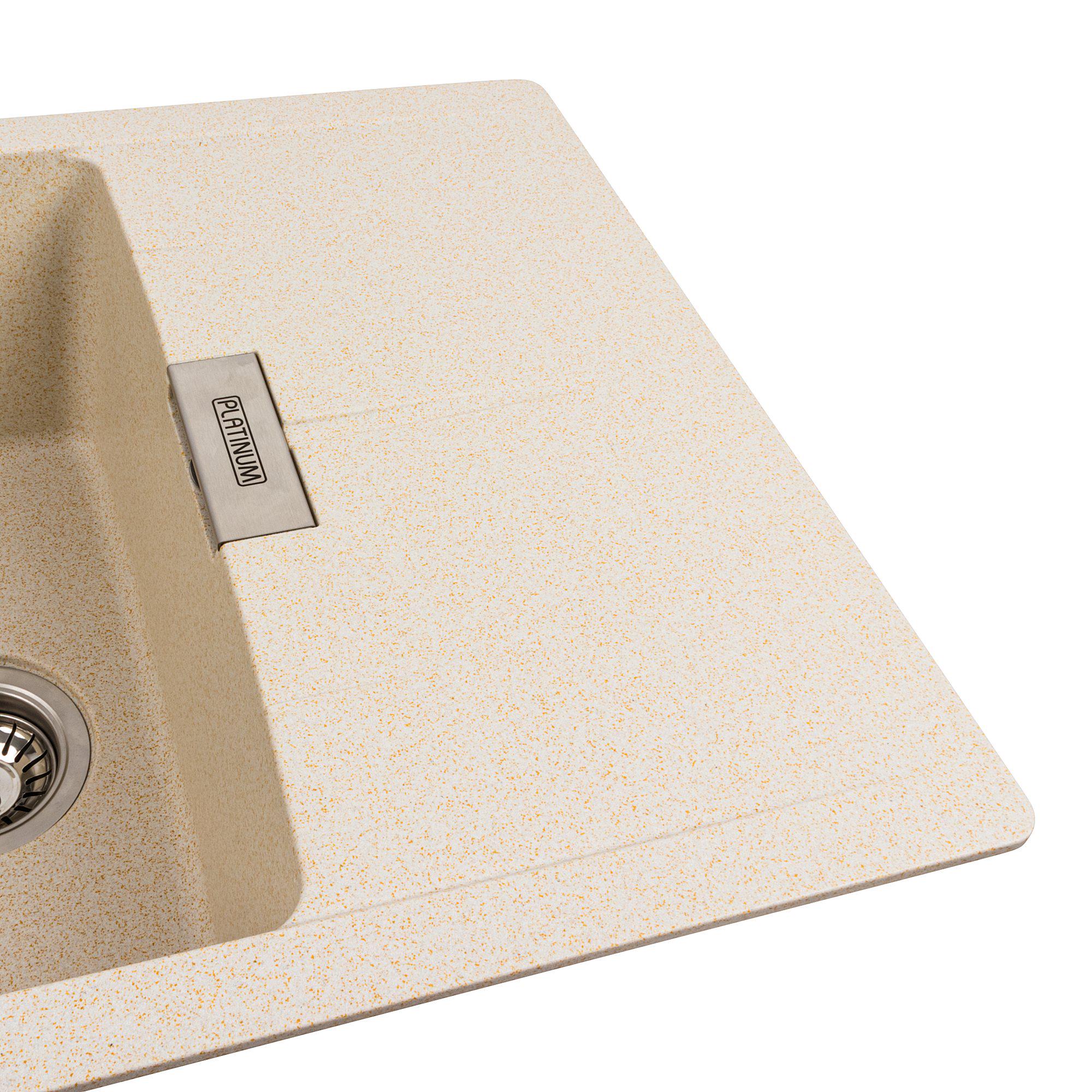 Мойка для кухни гранитная Platinum 6250 ZIRKONE матовая Песок - фото 3