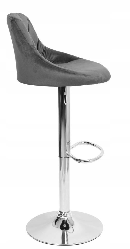 Барный стул Bonro B-074 со спинкой велюр Серый (28211317)
