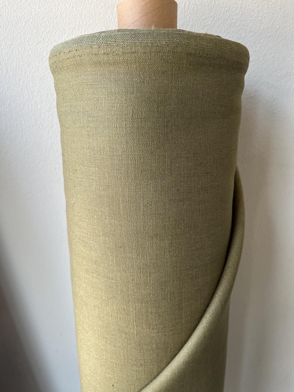Тканина Linen Plus костюмна 100% льон Оливковий 1524 - фото 1