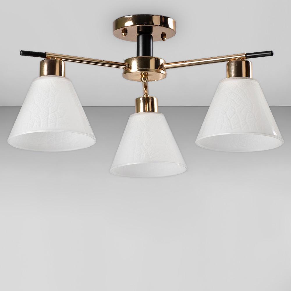 Люстра потолочная Light House SC-18701/3 FG/BK D 540х230 мм Золотой/Черный/Белый