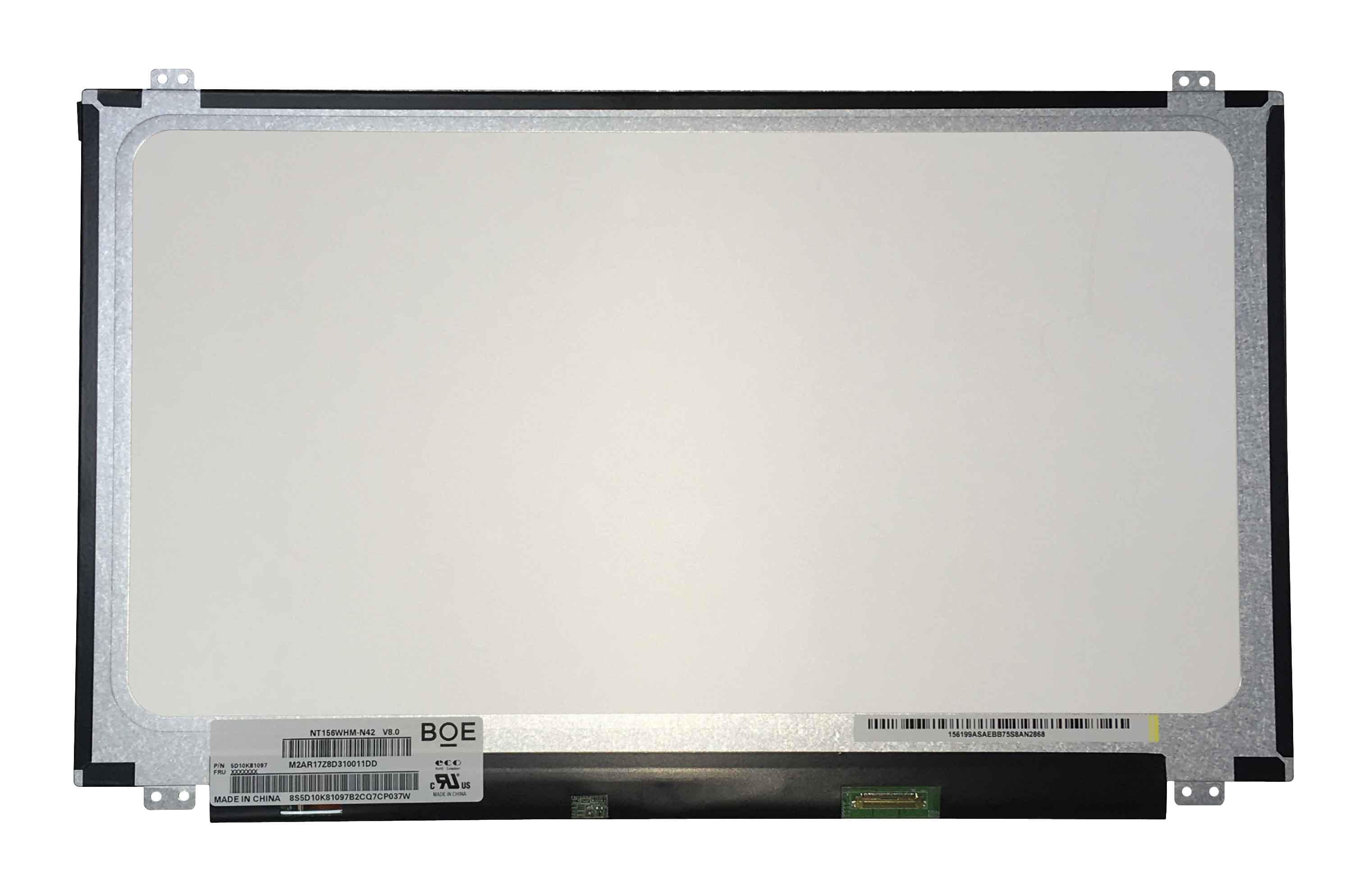 Матрица для ноутбука 15,6" Slim 30 pin eDP снизу справа 1366x768 LED крепление сверху/снизу глянцевая BOE-Hydis NT156WHM-N42