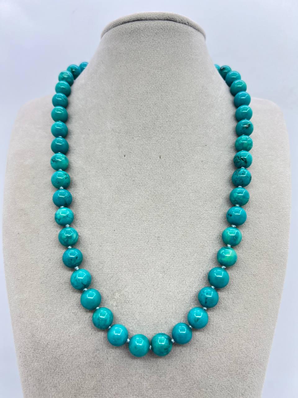Бусы бирюза 9,5 мм 44 см Бирюзовый (11255)