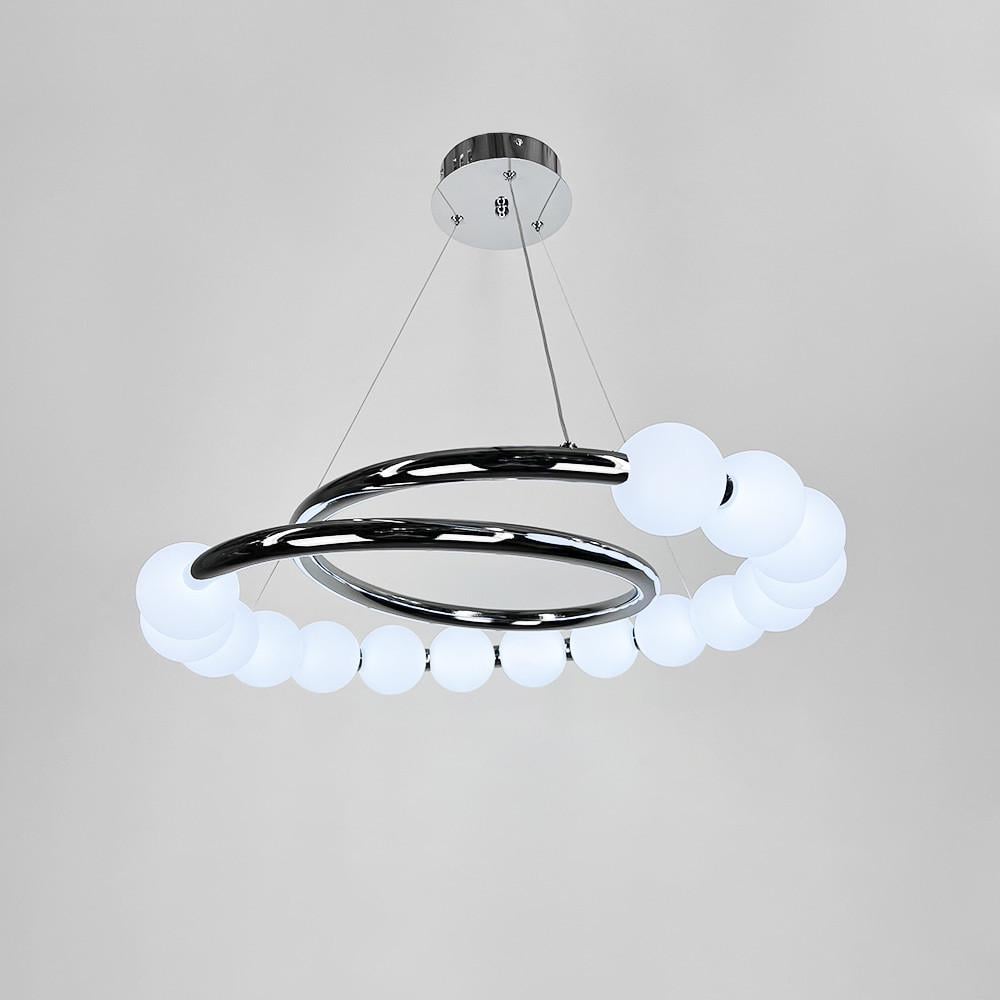 Люстра підвісна із білими кульками Ø 60 см (F 603-600 CH) - фото 4
