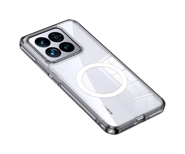 Чехол - накладка Omeve Glass Ring для Xiaomi 14 Pro, Transparent White