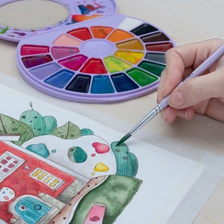 Краски акварельные HIMI Professional 24 цвета с кистью Сиреневая коробка - фото 4 Краски акварельные HIMI Professional 24 цвета с кистью Сиреневая коробка - фото 4