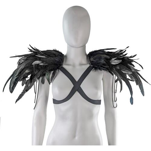 Наплічники перові Seta Decor 25-524BLK-SL Наплічники перові Seta Decor 25-524BLK-SL