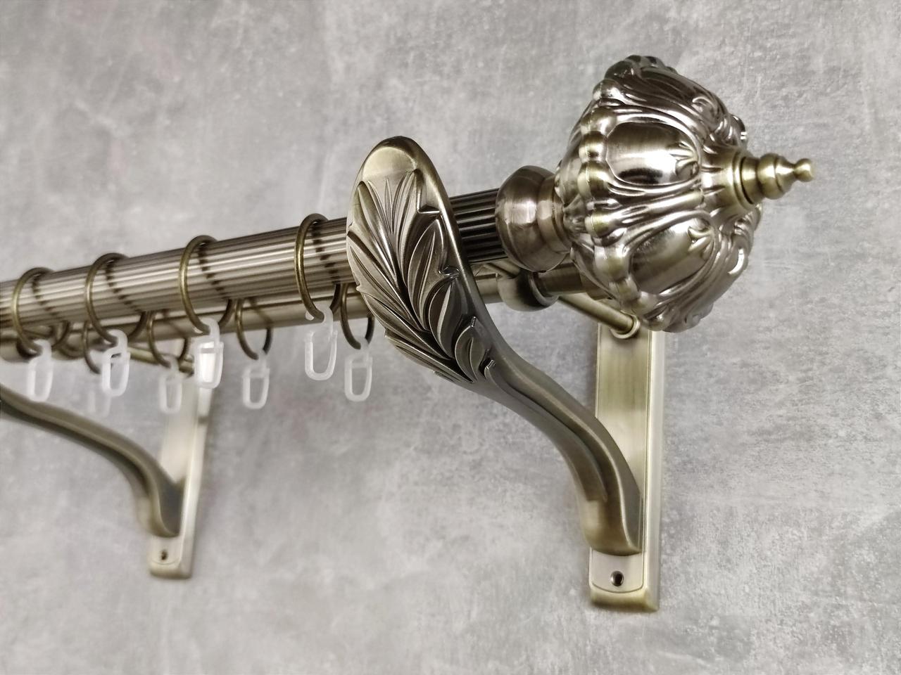 Карниз MStyle металлический для штор двухрядный Шато 25/19 мм рифленый 300 см Антик (5012541)