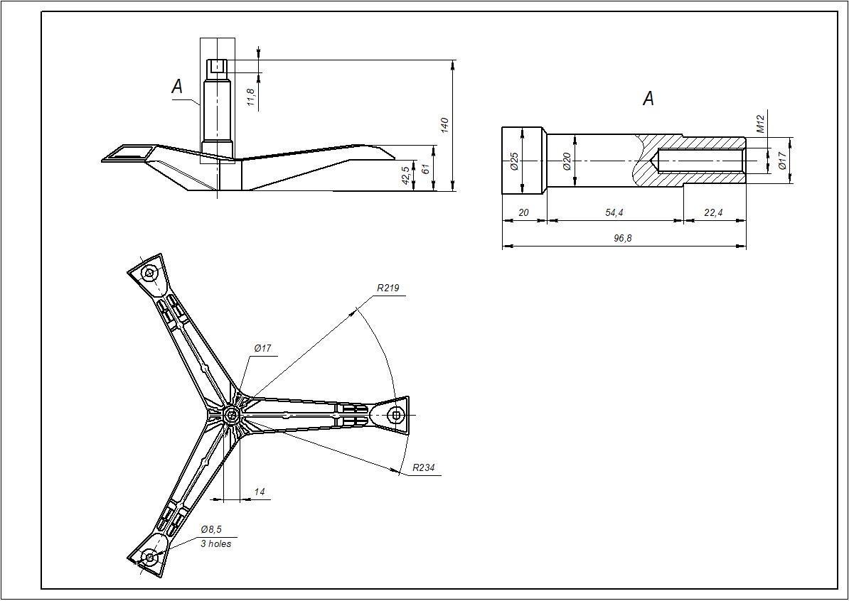 Крестовина барабана EBI COD.729 97 мм M12 для стиральных машин Samsung C1035 WF-R1053 (00000036393) - фото 2