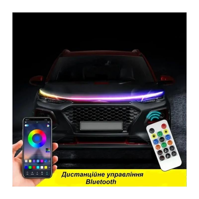 Підсвічування кришки капота багатофункціональна гнучка стрічка Leader RGB 12-24V 150 см (4591-Leader) - фото 2