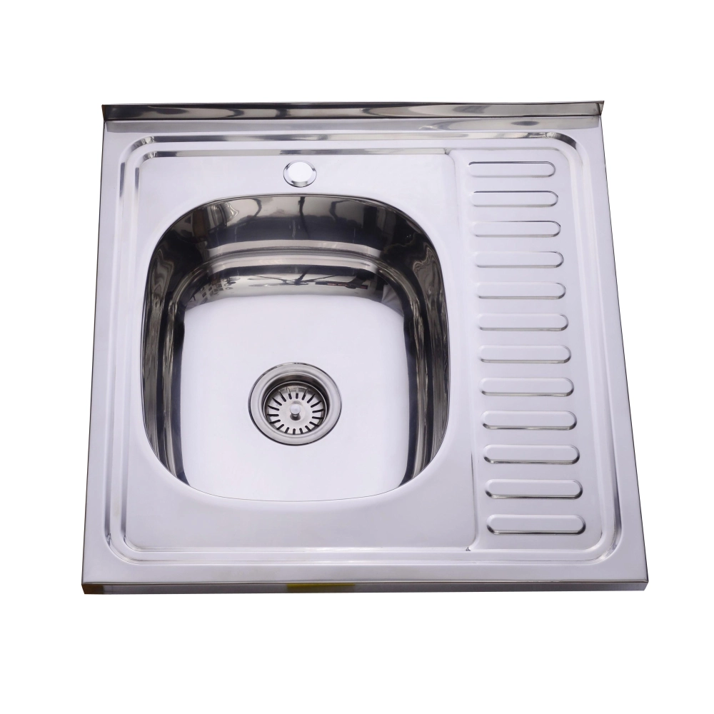 Мойка кухонная Lidz 6060-L из нержавеющей стали квадратная накладная 0,6 мм Satin (LIDZ6060LSAT06)