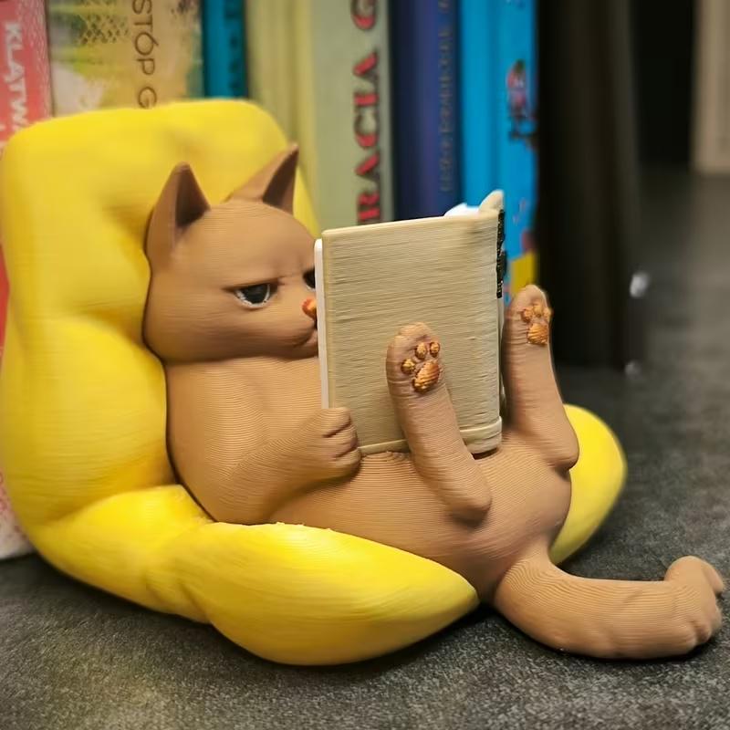 Статуэтка Кот с желтой книгой 85 мм (DC-RC-001092)