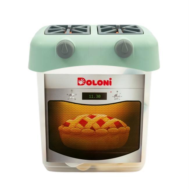 Кухня дитяча Doloni з набором посуду з пластику 30x27x17 см Зелено-білий (150-98-01480/2)