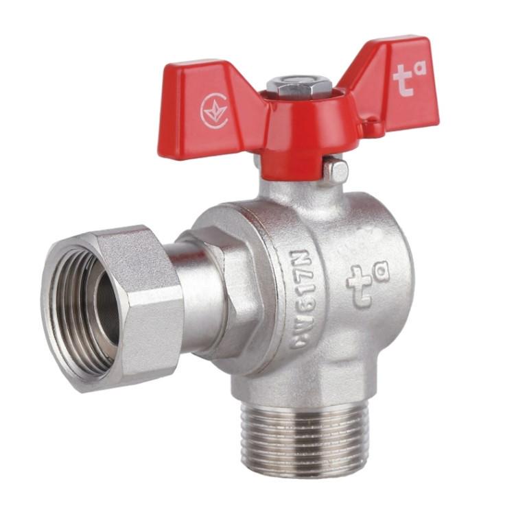 Кран кульовий Thermo Alliance Forte 1/2" ВЗ кутовий PN40 з накидною гайкою метелик (SF224W15)
