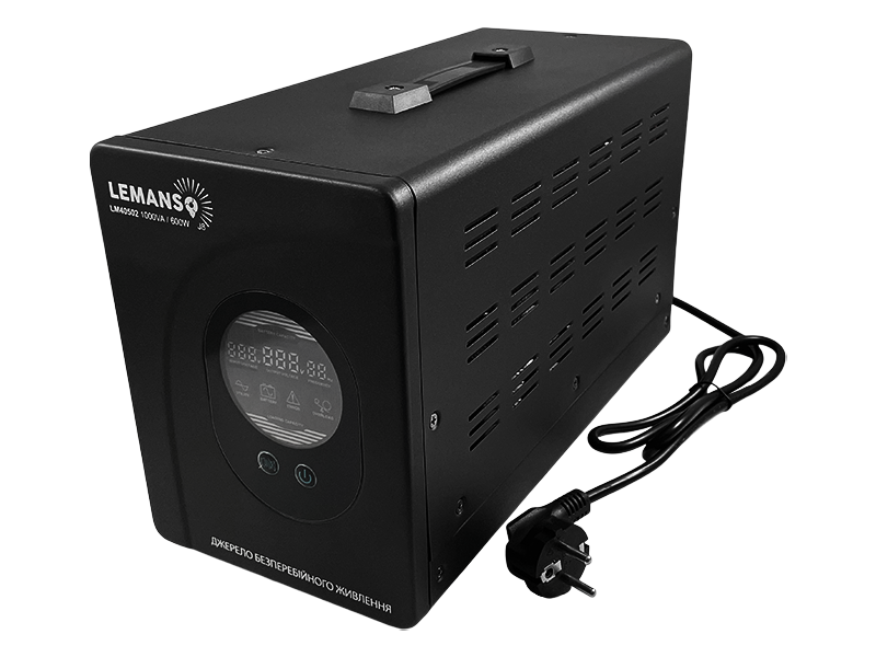 Источник бесперебойного питания Lemanso LM40502 1000VA 600 Вт 140-275V Черный (8619) Источник бесперебойного питания Lemanso LM40502 1000VA 600 Вт 140-275V Черный (8619)