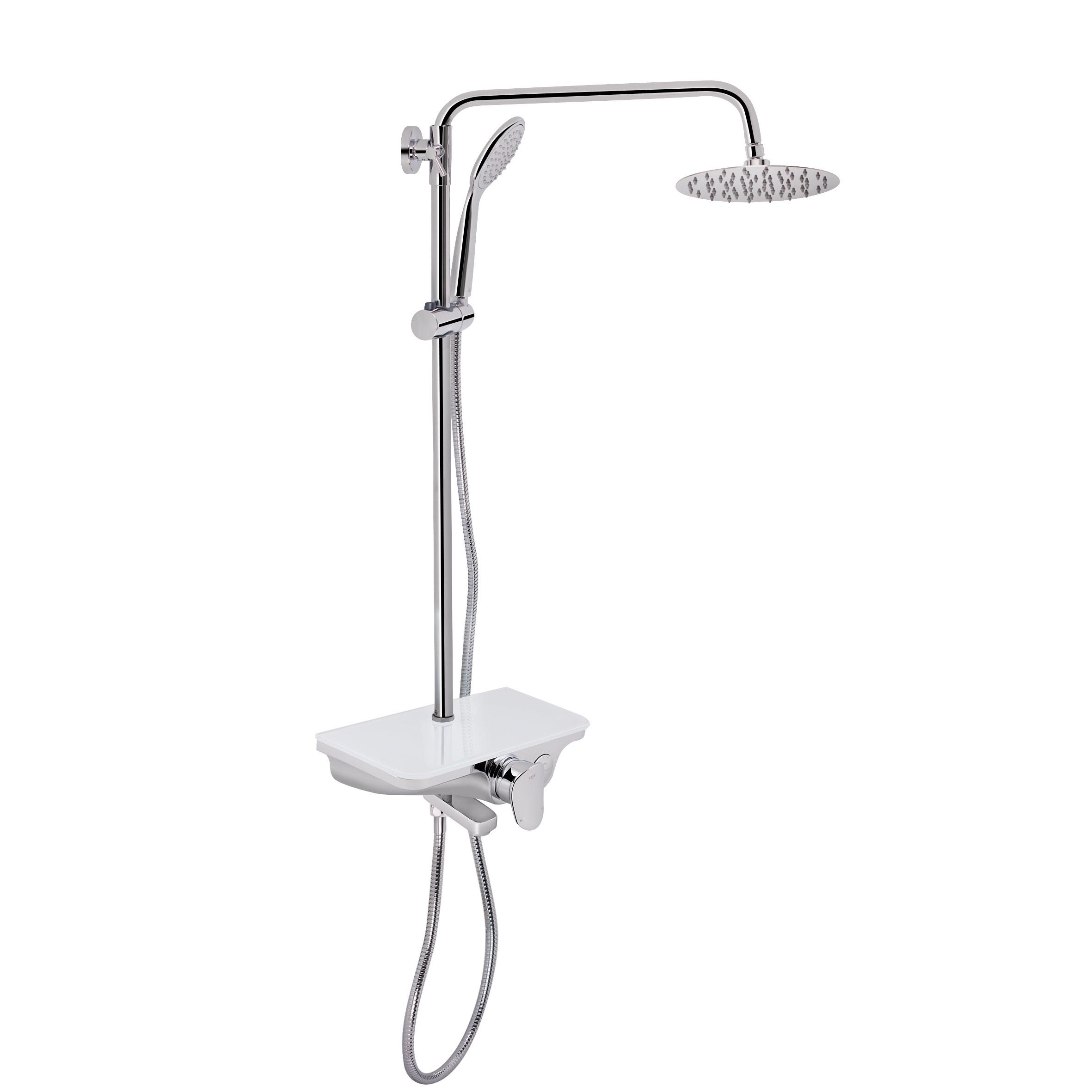 Душевая система со смесителем Q-tap Sloup QTSL51106VKOW Белый (77536)