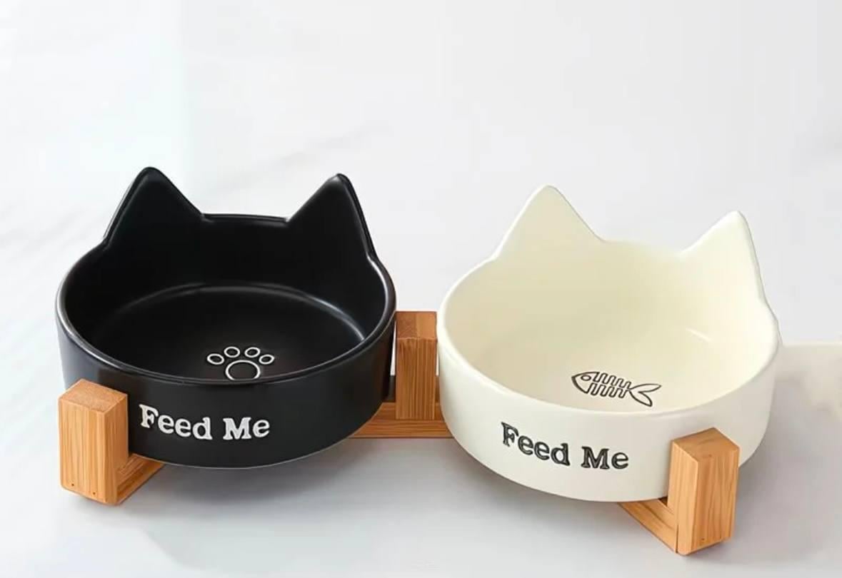 Миска мерамическая для кошек Petdebby двойная