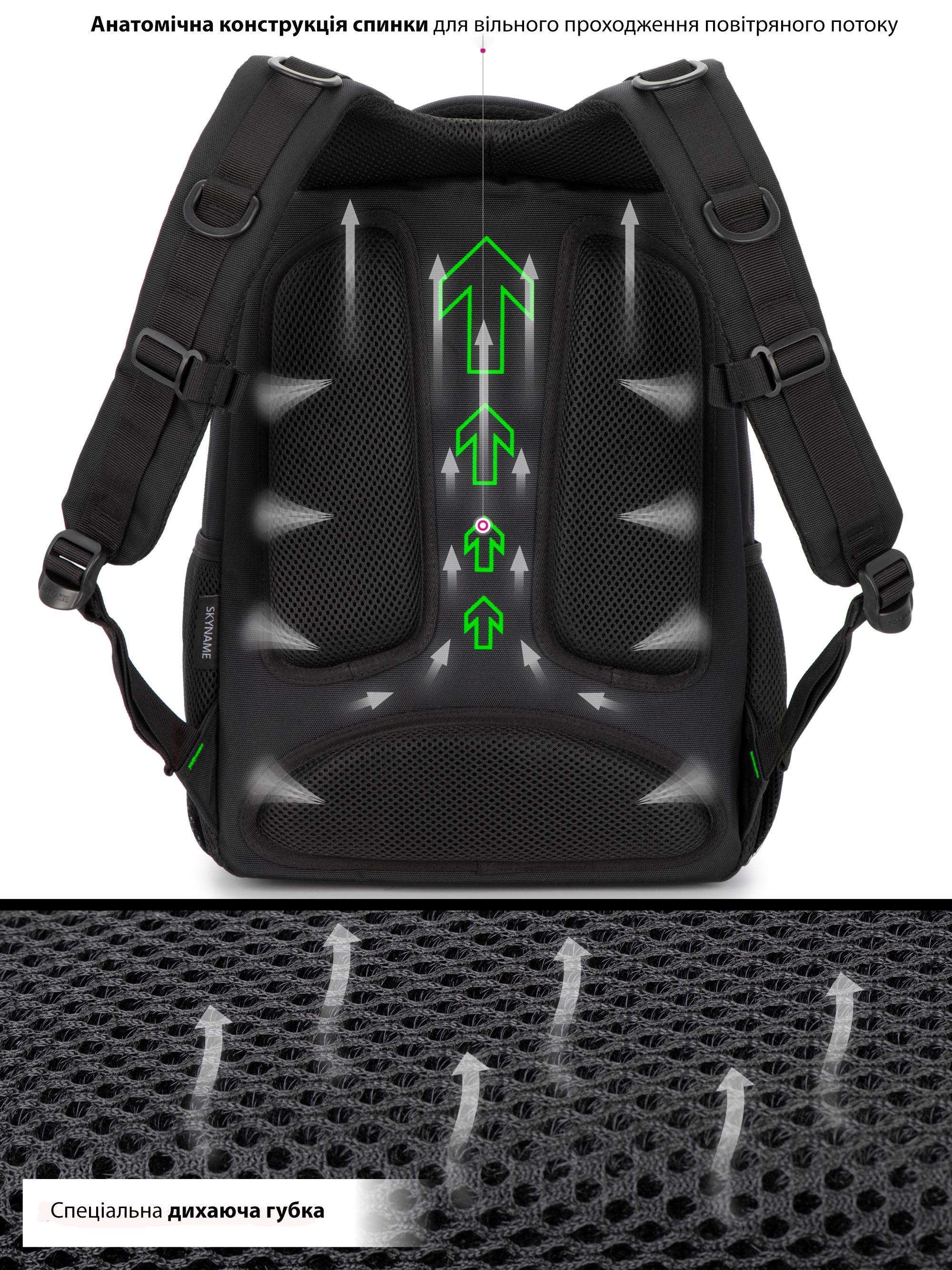 Рюкзак для подростка SkyName ортопедический Черный (90-141 О) - фото 4 Рюкзак для подростка SkyName ортопедический Черный (90-141 О) - фото 4