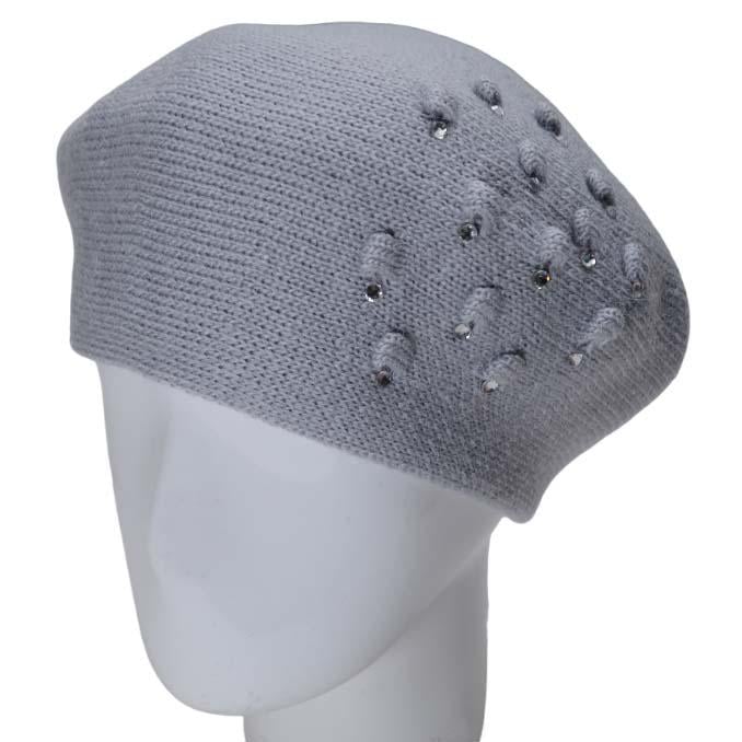 Берет женский Lirus Капри двойной шерстяной Серо-голубой (118912)