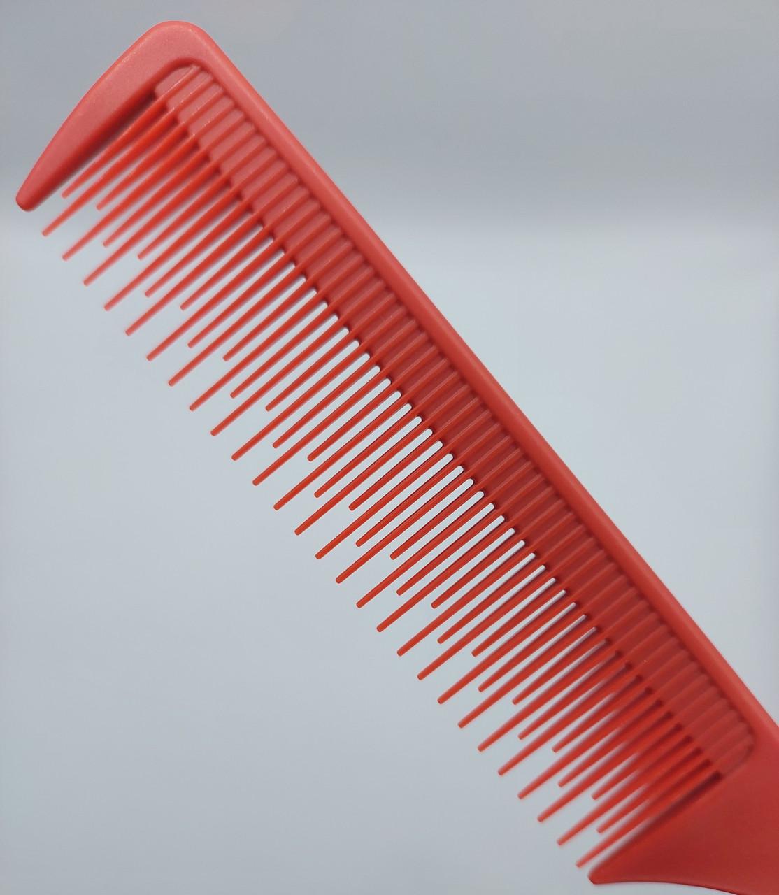 Гребінець карбон ДенІС professional 8612 з хвостиком Red (1453070596) - фото 9