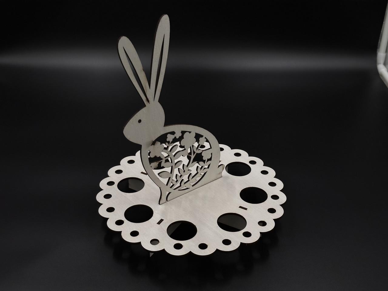 Заготовка для рукоделия деревянная подставка под пасхальные яйца под декупаж и роспись 8 шт. Белый (X-502) - фото 6