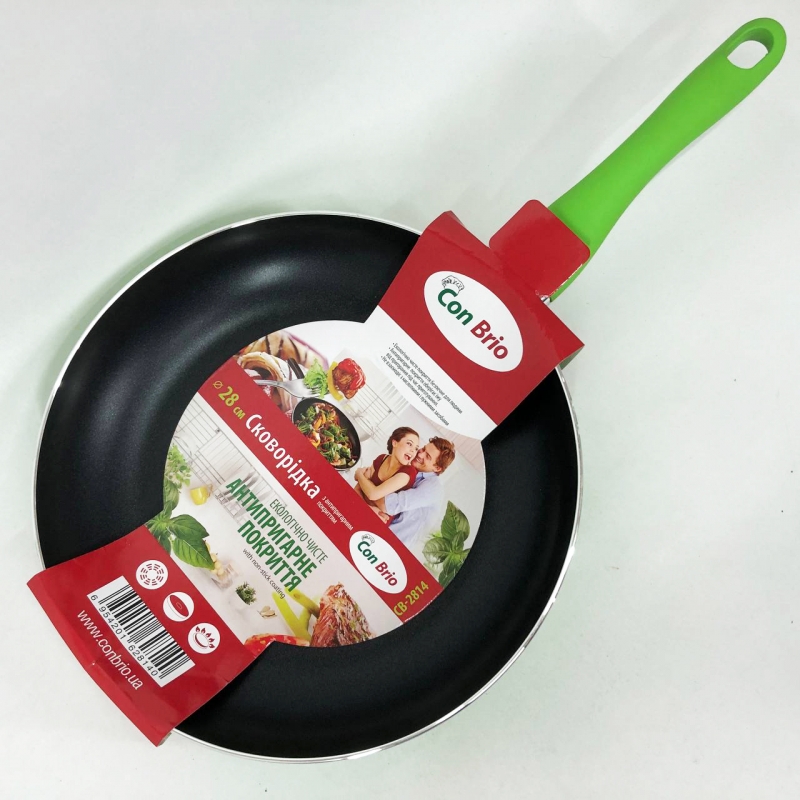 Сковорода Con Brio СВ-2814 для змаження 28 см Green (tf5169) - фото 8 Сковорода Con Brio СВ-2814 для змаження 28 см Green (tf5169) - фото 8