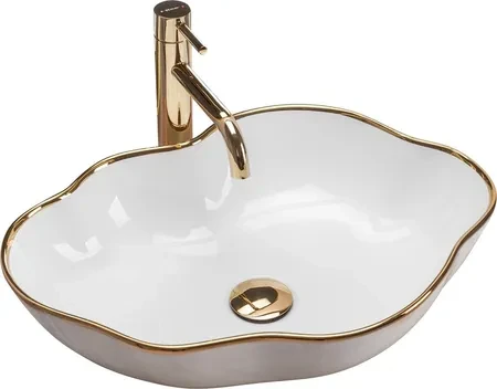 Умывальник Rea Pearl 51 см Gold Edge (Reau0696)