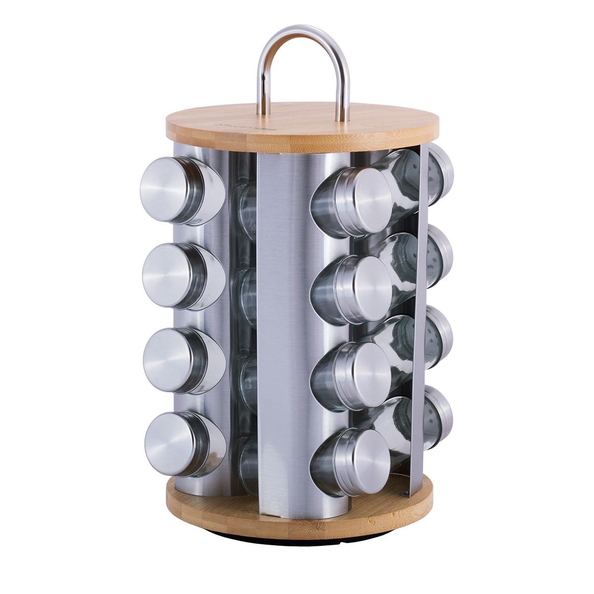 Набір ємностей для спецій на круглій підставці 16 шт. - фото 4 Набір ємностей для спецій на круглій підставці 16 шт. - фото 4