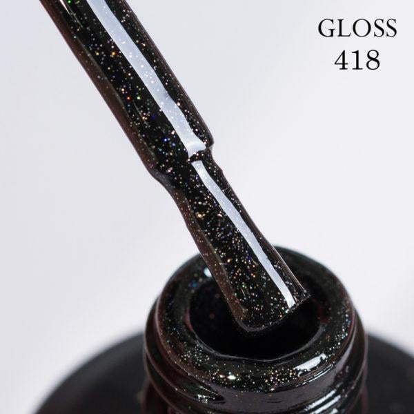 Гель-лак GLOSS 418 с микроблеском 11 мл Черный (2248572)