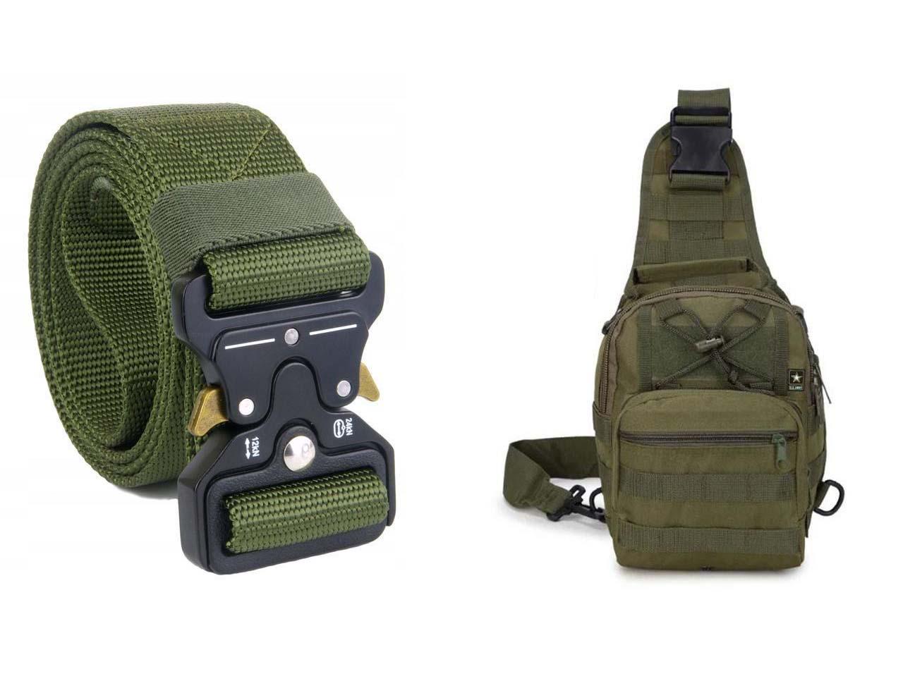 Сумка на плече Oxford 600D 6 л і ремінь 140 см Оливковий/Зелений Сумка на плече Oxford 600D 6 л і ремінь 140 см Оливковий/Зелений