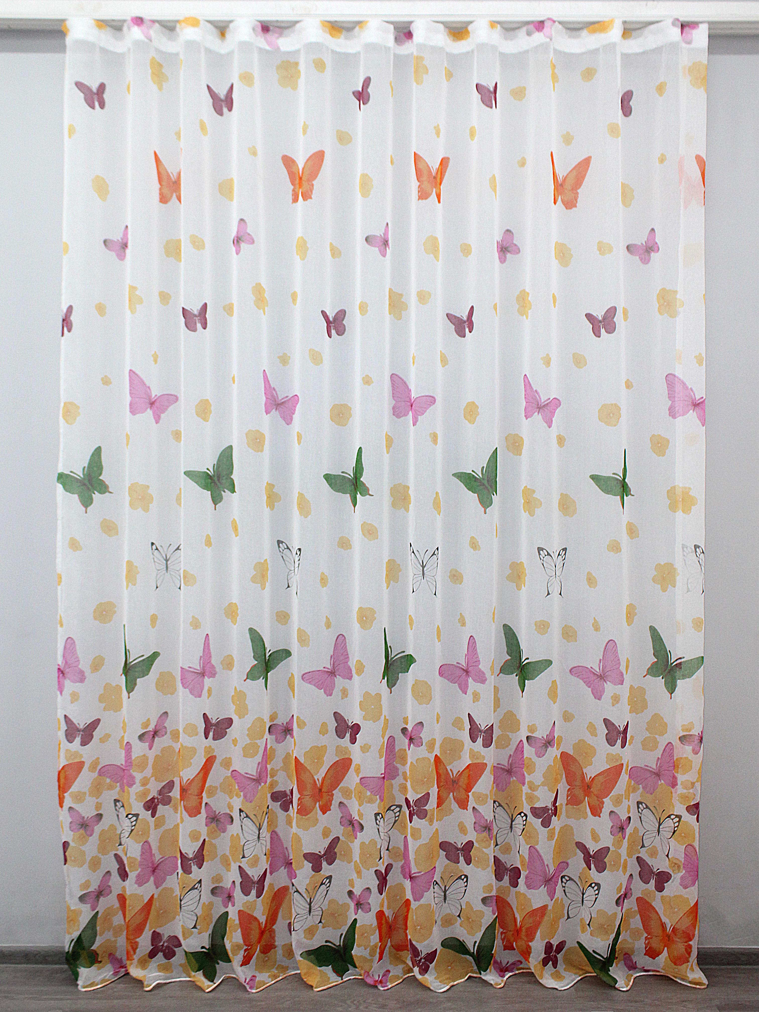 Тюль VR-Textil 1207т Бабочки батист 250х270 см Разноцветный (42-0279)