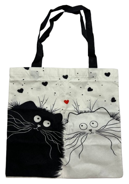 Эко-сумка шоппер 40х40 см Кошки Черно-белый (1323) Эко-сумка шоппер 40х40 см Кошки Черно-белый (1323)