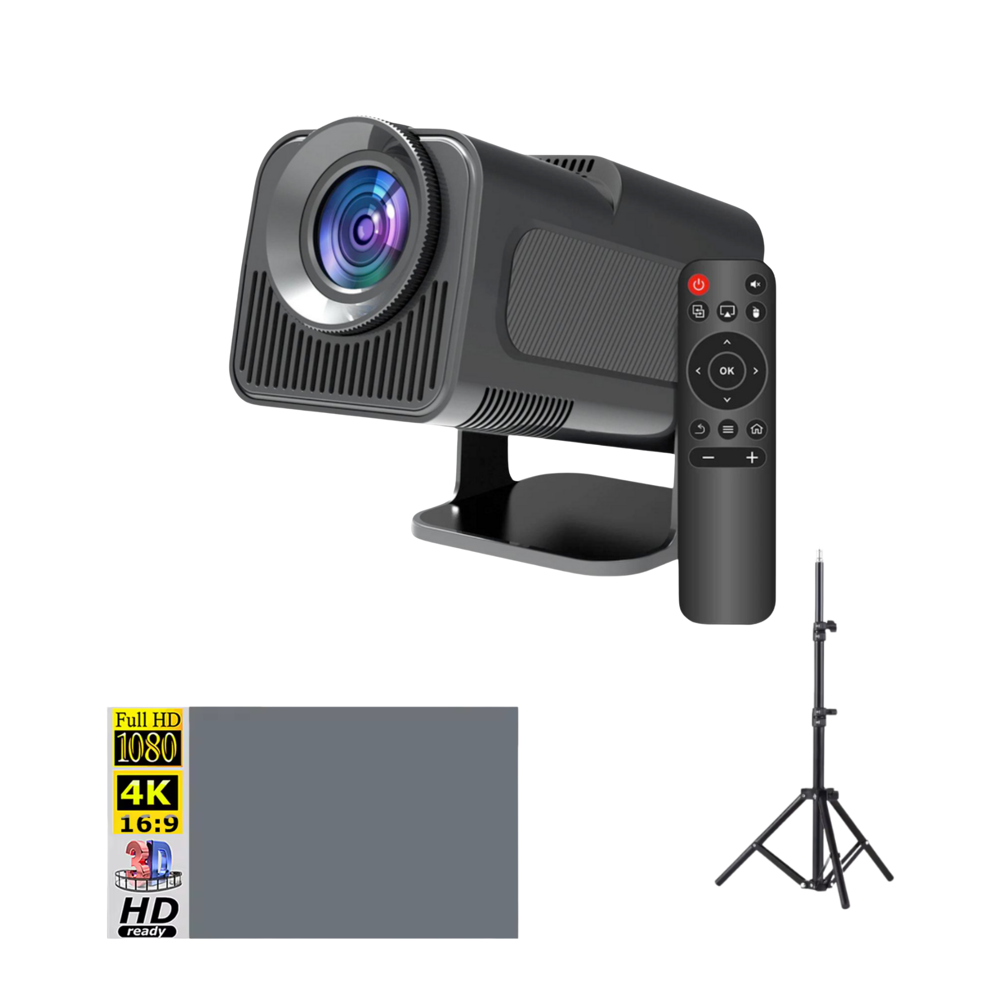 Комплект для домашнего кинотеатра проектор Magcubic HY320 mini/экран 100"/штатив 1,1 м (26428437)