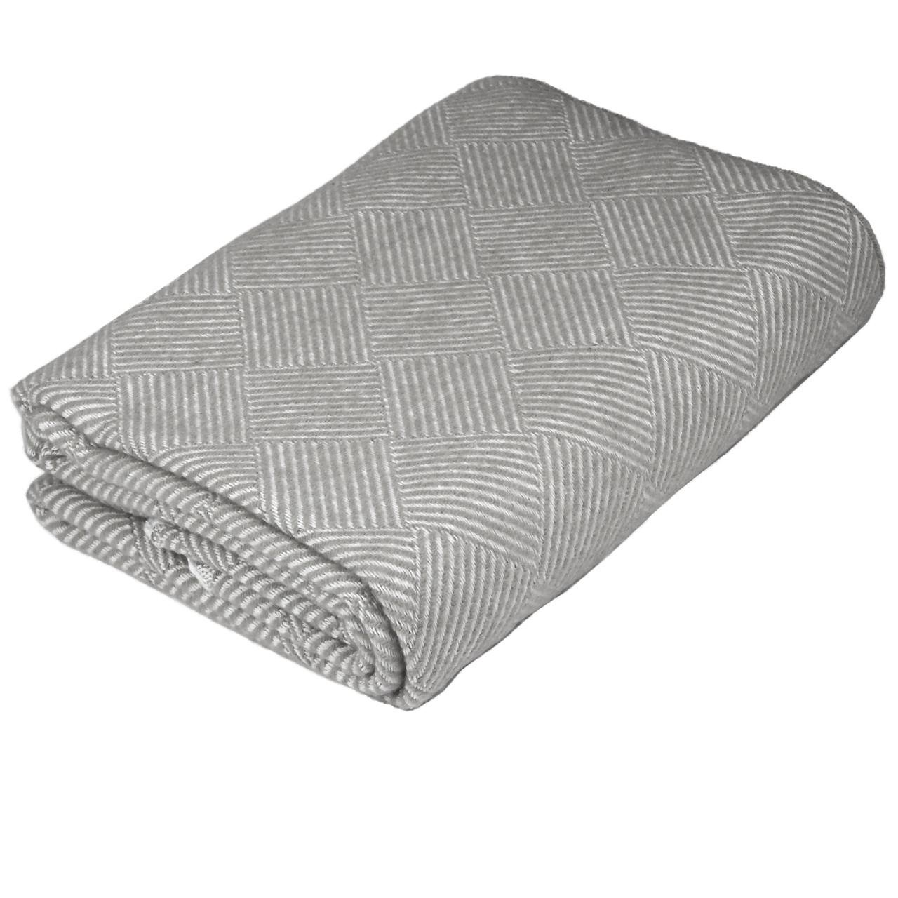 Плед шерстяной Vladi Валенсия Parquet 140х200 см Серый (13076197) - фото 1