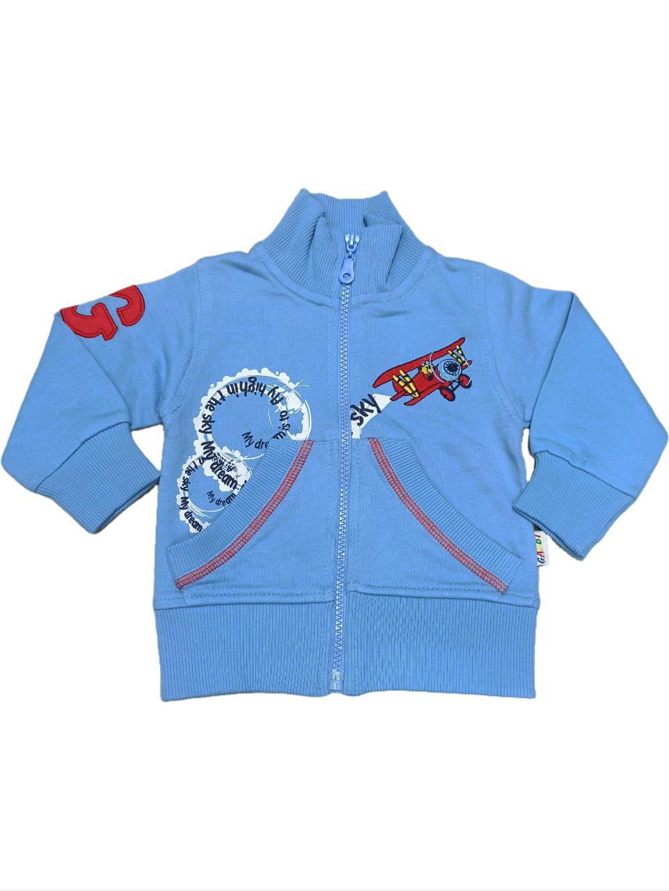 Кофта детская для мальчика GABBI Полет р. 24 74-80 см Темно-серый