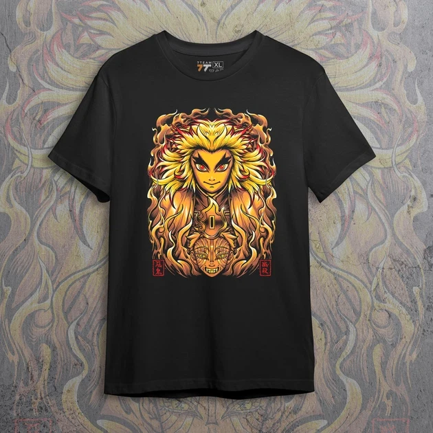 Футболка мужская с принтом Клинок, уничтожающий демонов Ренгоку р. 48 (Anime0074)