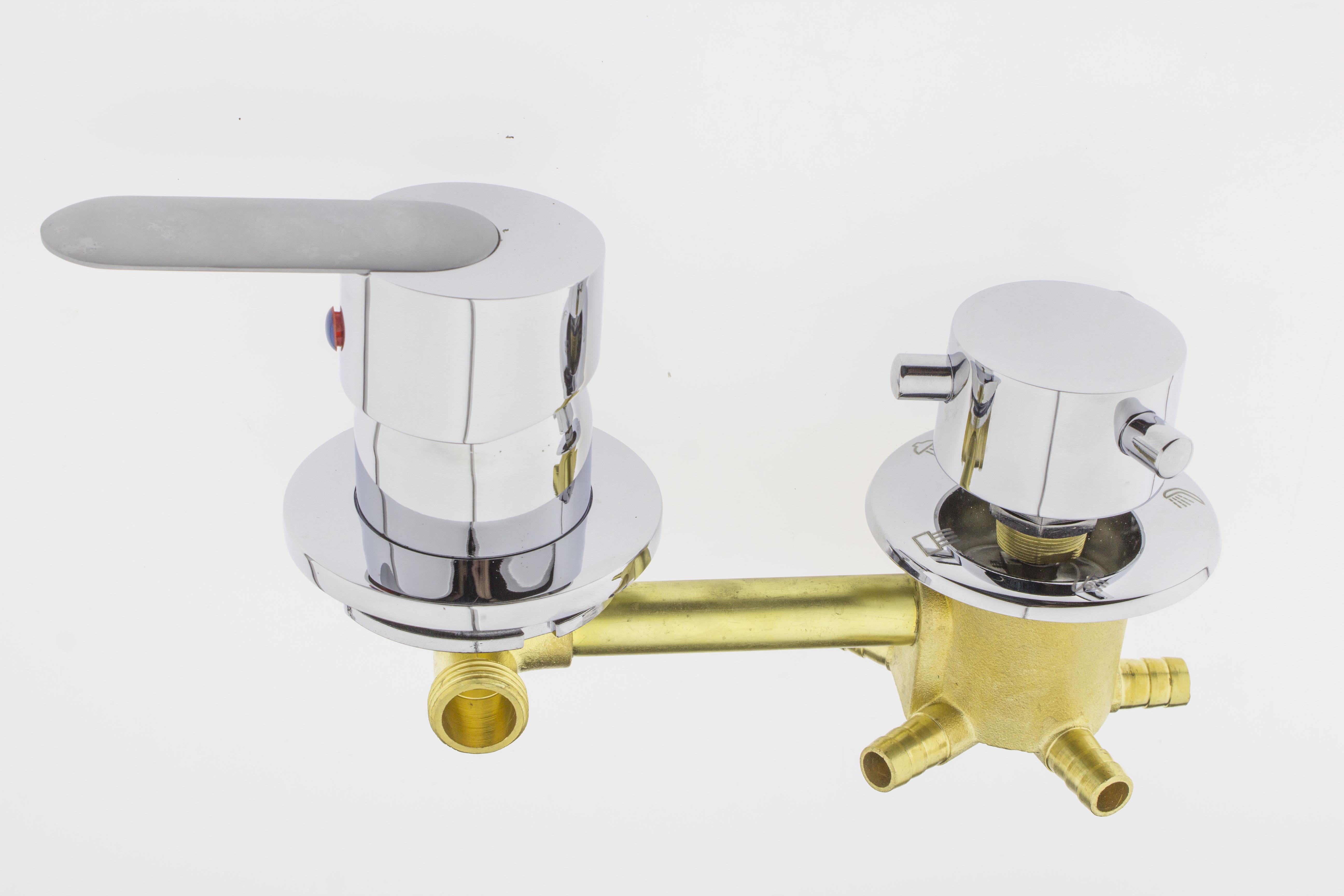 Змішувач для душової кабіни С-5\12 на п'ять положень з штуцерами і 12 см по центрам (12603765) - фото 4 Змішувач для душової кабіни С-5\12 на п'ять положень з штуцерами і 12 см по центрам (12603765) - фото 4