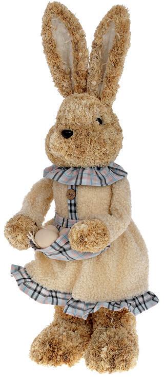 Фигура декоративная Зайка 21х20х52 см Кремовая Фигура декоративная Зайка 21х20х52 см Кремовая