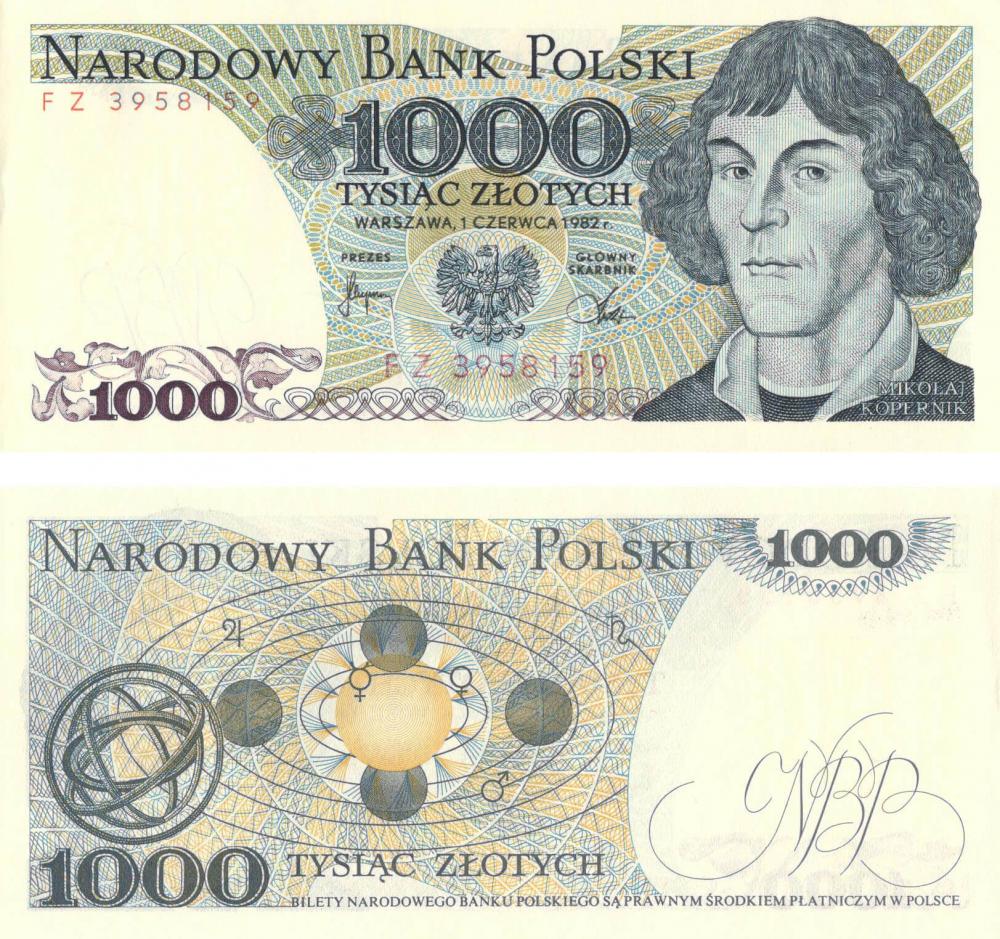 Колекційна банкнота Польща 1000 злотих 1982 UNC P146c (Б08543)