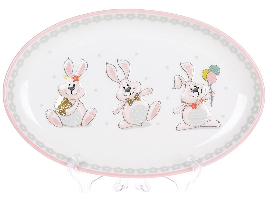 Блюдо керамическое овальное с объемным рисунком Веселый кролик 29 см (BDI-DM143-E) Блюдо керамическое овальное с объемным рисунком Веселый кролик 29 см (BDI-DM143-E)