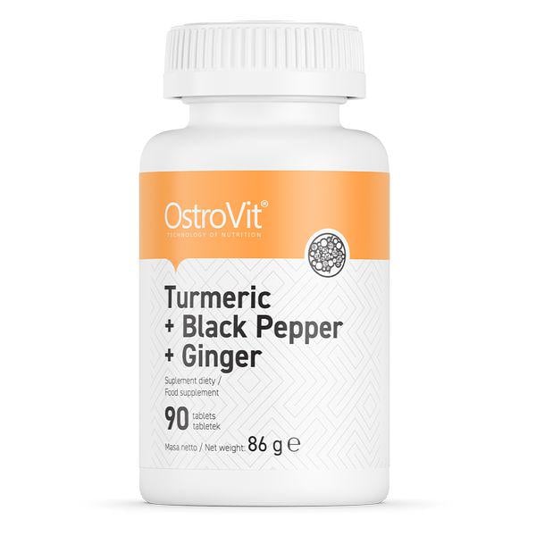 Натуральна добавка OstroVit Turmeric + Black Pepper + Ginger 90 таб. (7769)