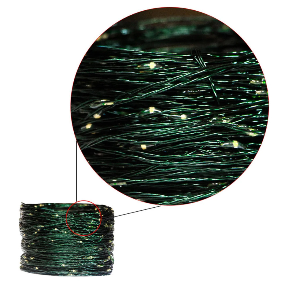 Светодиодная гирлянда нить Роса с пультом 500 LED 220V 8 режимов IP44 50 м Теплый белый - фото 6 Светодиодная гирлянда нить Роса с пультом 500 LED 220V 8 режимов IP44 50 м Теплый белый - фото 6