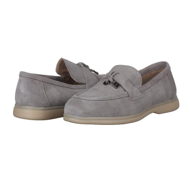 Лоферы женские Hengji 336-2 замшевые р. 37 Серый (90147)