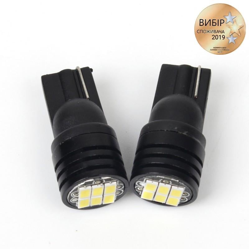Автолампи світлодіодні Carlamp W5W Canbus 6000 K для габаритів з обманкою 2 шт. (T103020) - фото 2
