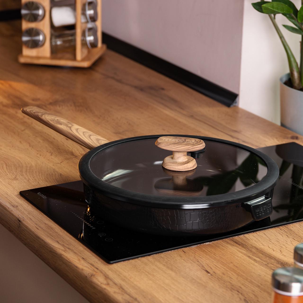 Сковорода алюмінієва MGC з керамічним покриттям антипригарним 2 л Ø 24 см Чорний - фото 6 Сковорода алюмінієва MGC з керамічним покриттям антипригарним 2 л Ø 24 см Чорний - фото 6