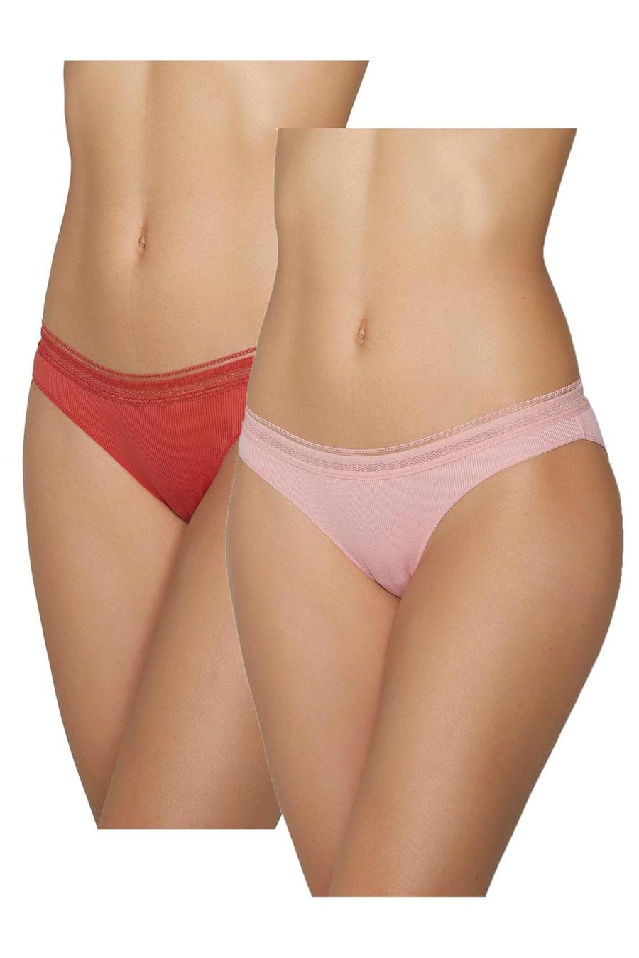 Трусики слип Ysabel Mora р. 4/L 2 шт. Красный/Розовый (63205)