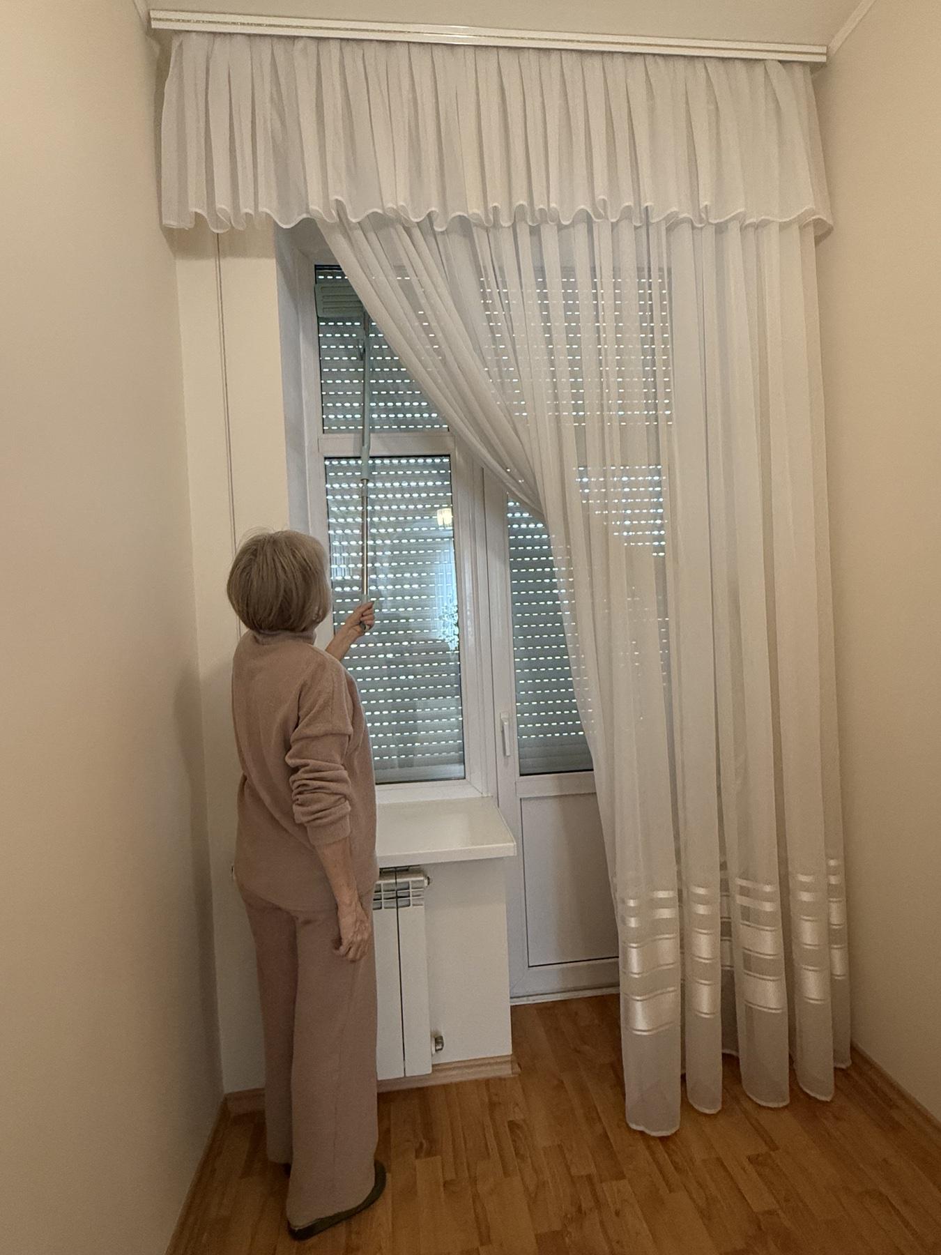 Швабра-окномойка автомат PREMIUM с механизмом отжима с 2 насадками и металлической ручкой 120 см (26566369) - фото 3