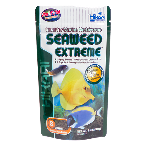 Корм Hikari Marine Seaweed Extreme Small для маленьких растительноядных морских рыбок 3-10 см гранулы ~1 мм/100 г тонущий (25312)